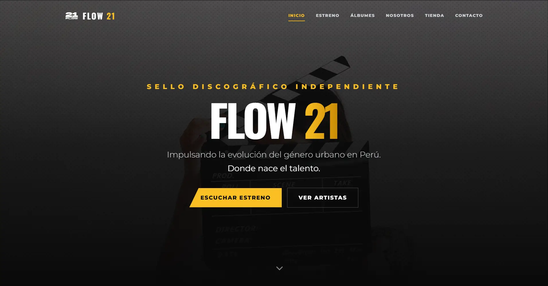 Diseño de la página web de Flow 21