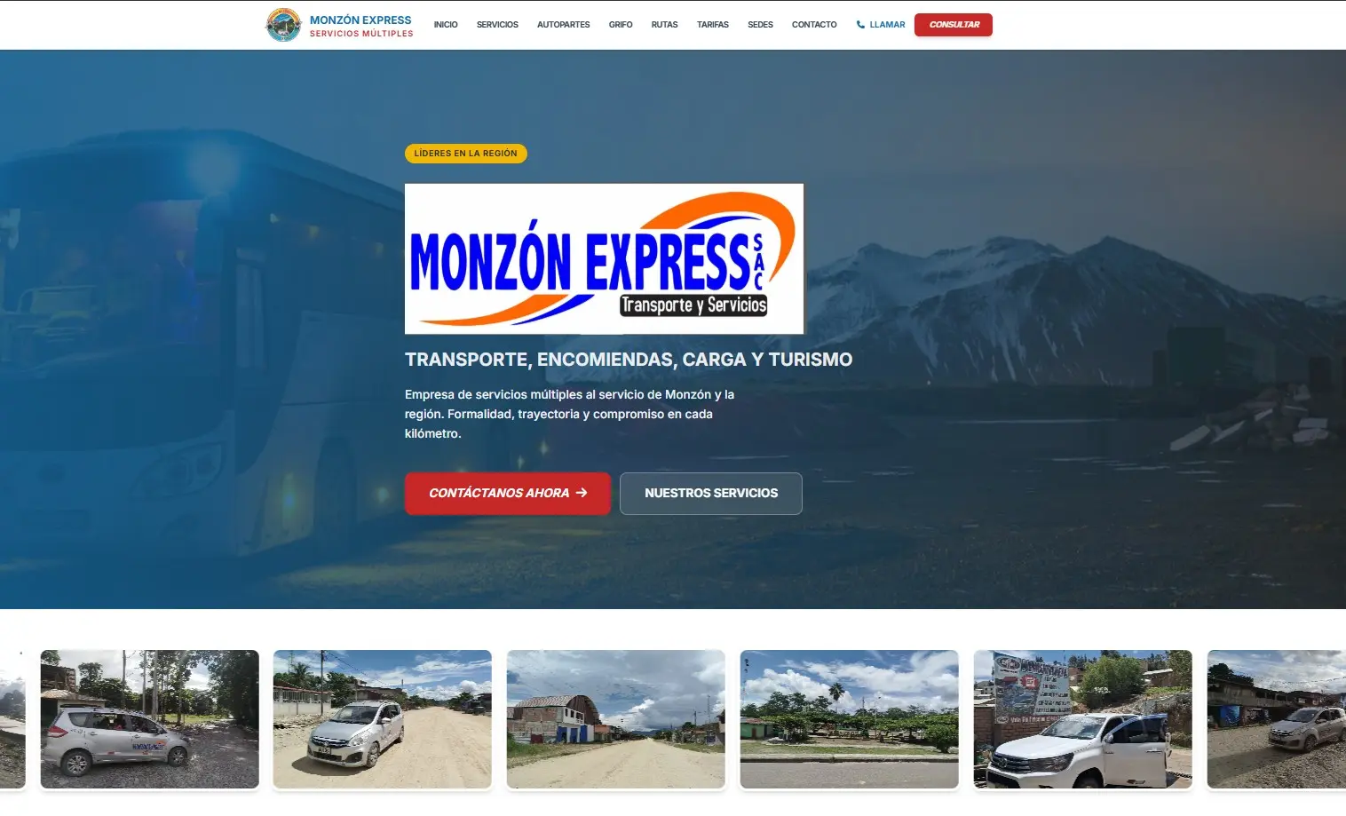 Diseño de la página web de Monzon Express