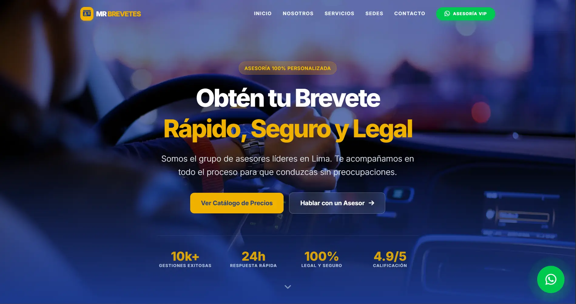 Diseño de la página web de Mr. Brevetes