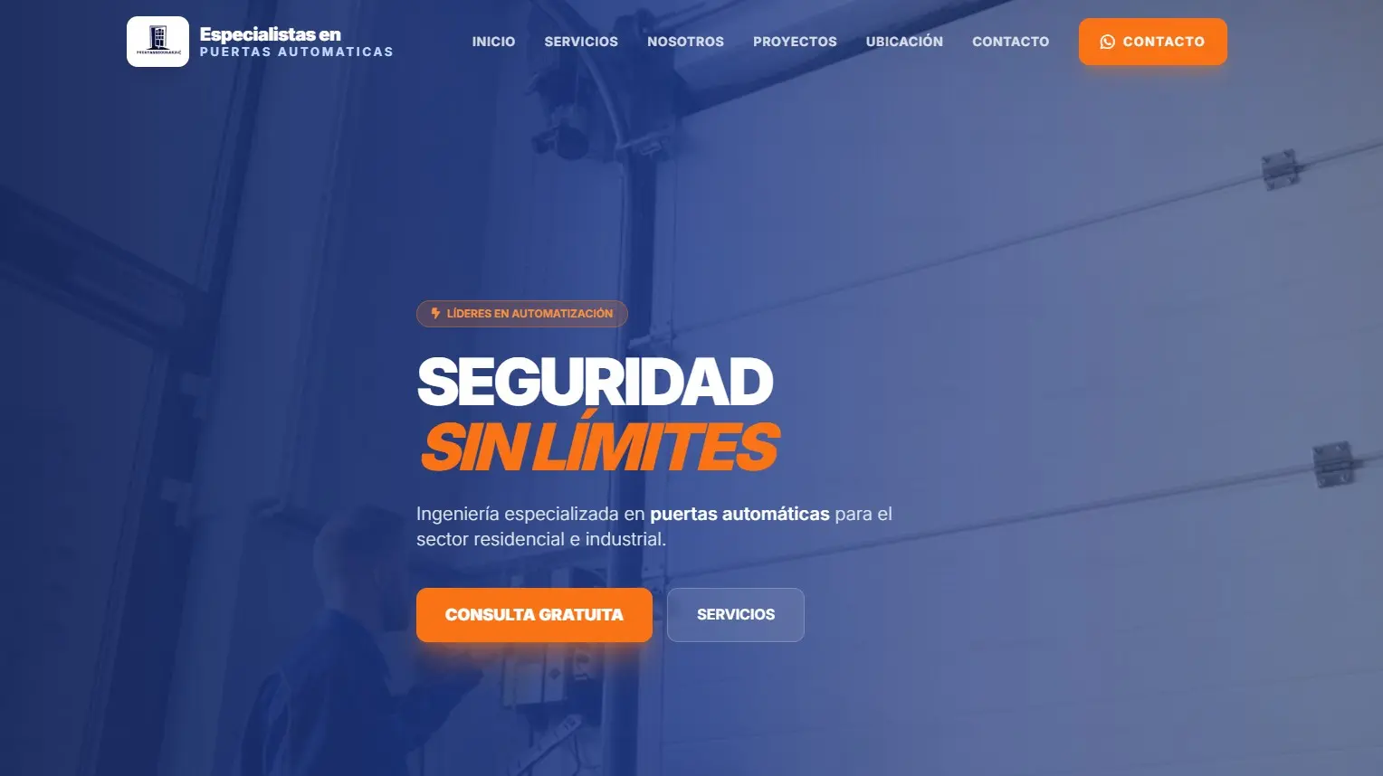 Diseño de la página web de Puertas Seguras JLC
