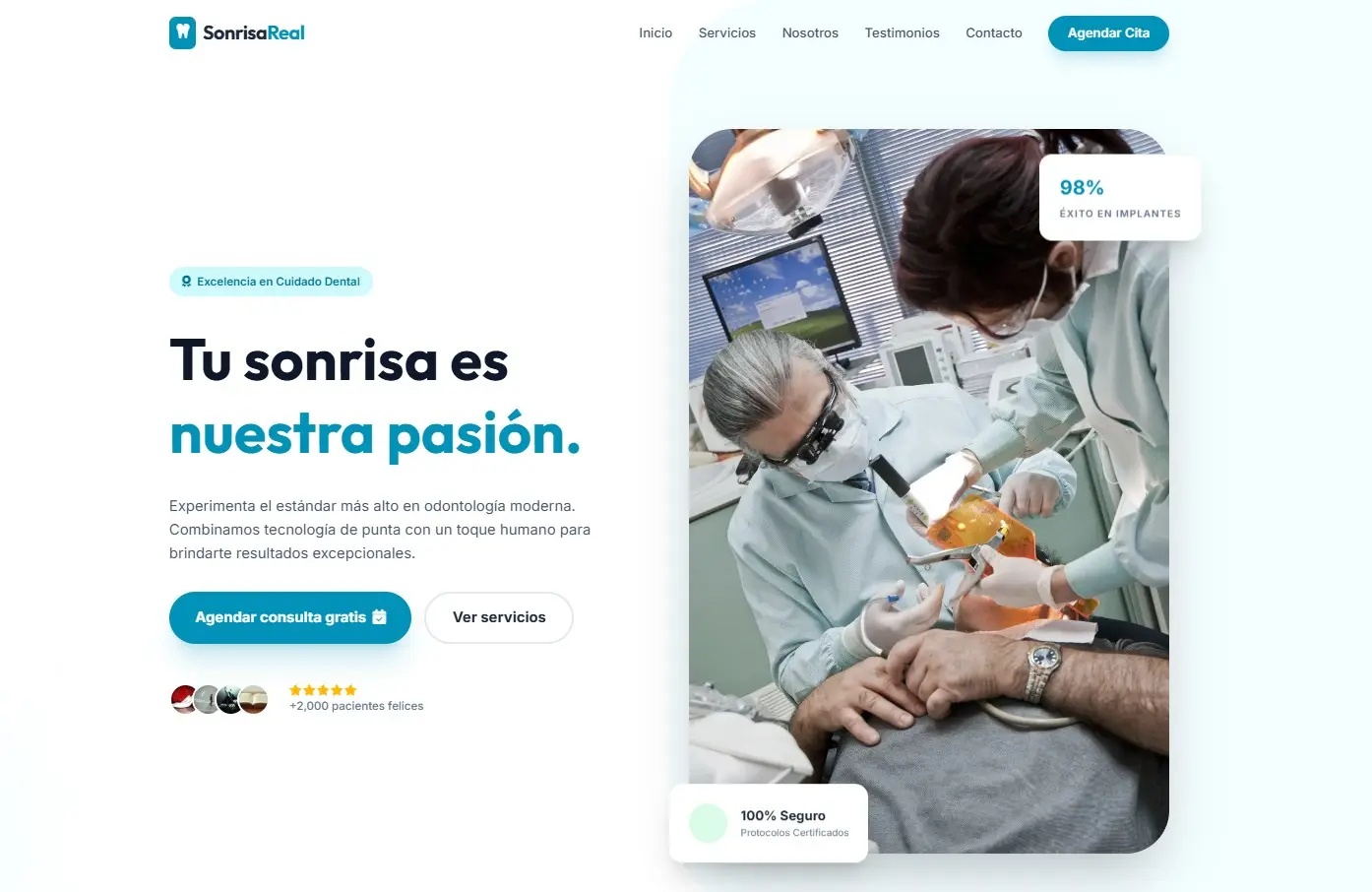 Diseño de la página web de Sonrisa Real